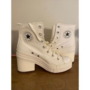Converse women’s 9 men’s 7 white Chuck 70 De Luxe Heel 75MM Canvas Sneakers NIB